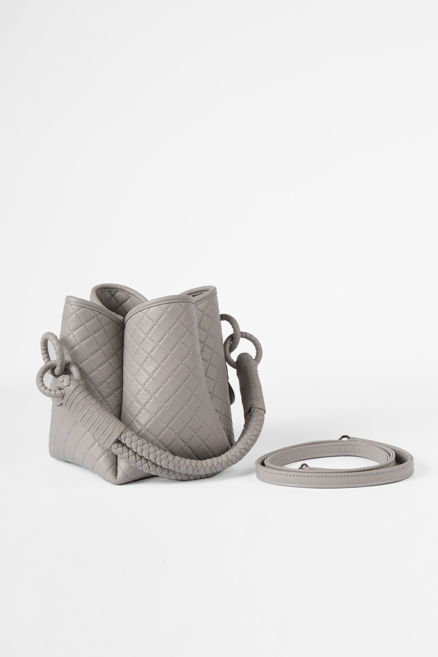Tulip Mini Bucket Bag, Marble Gray