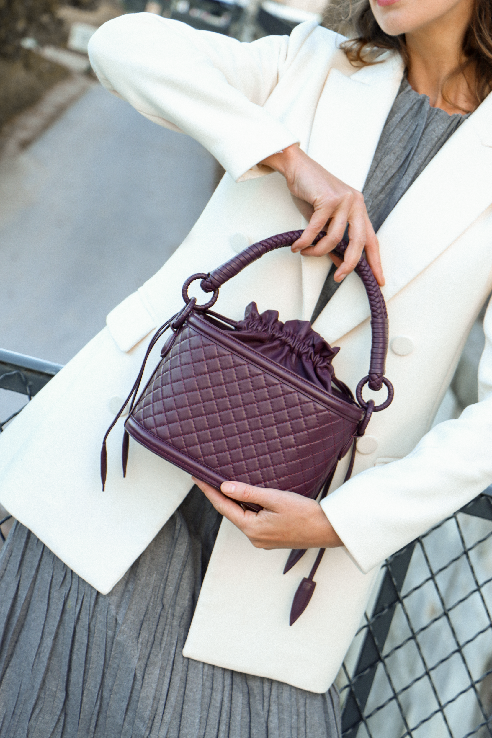 Basket Bucket, Burgundy