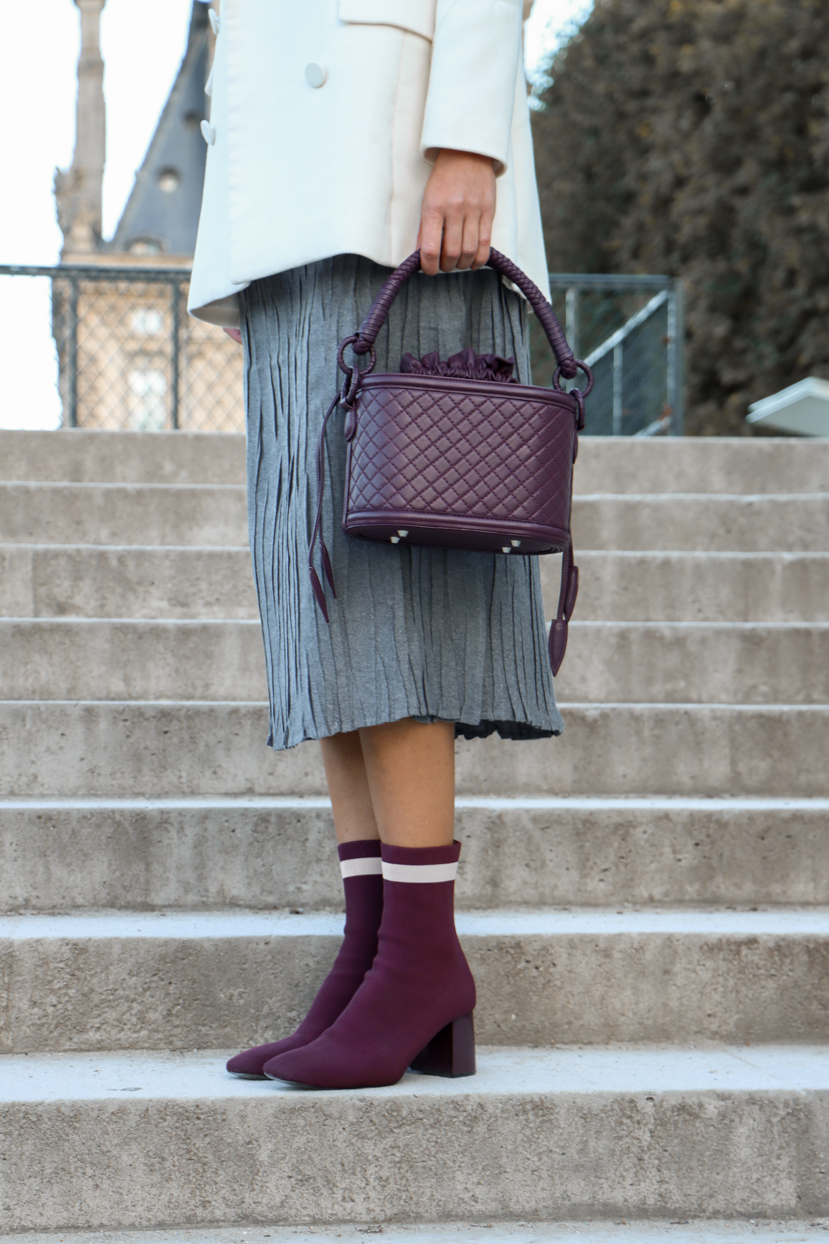 Basket Bucket, Burgundy