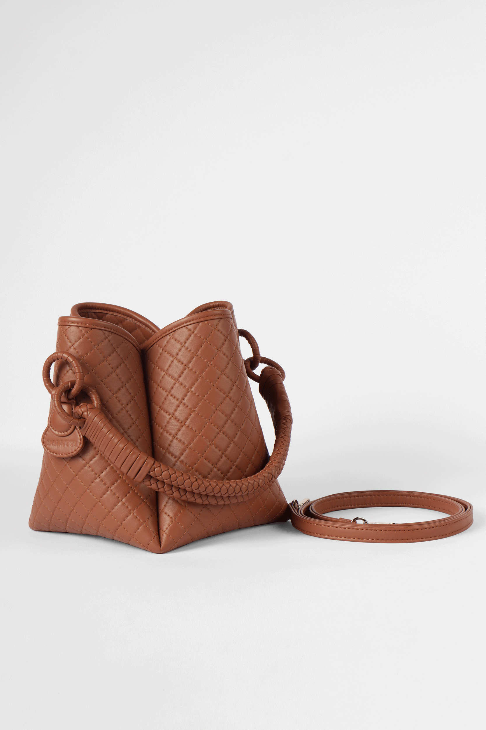 Tulip Bucket Bag, Brandy.