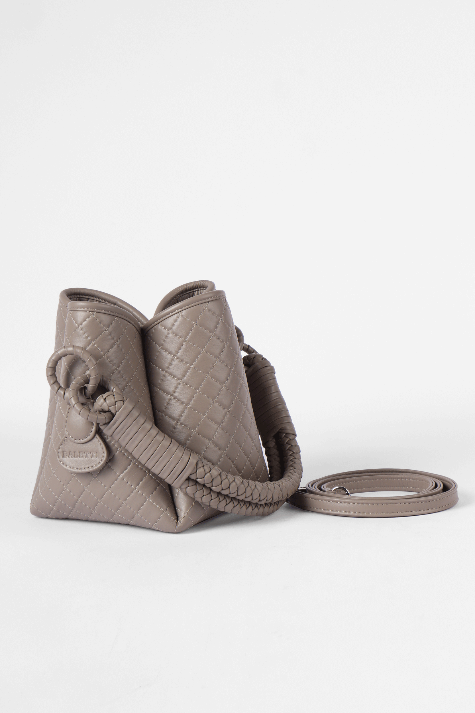 Tulip Mini Bucket Bag, Taupe