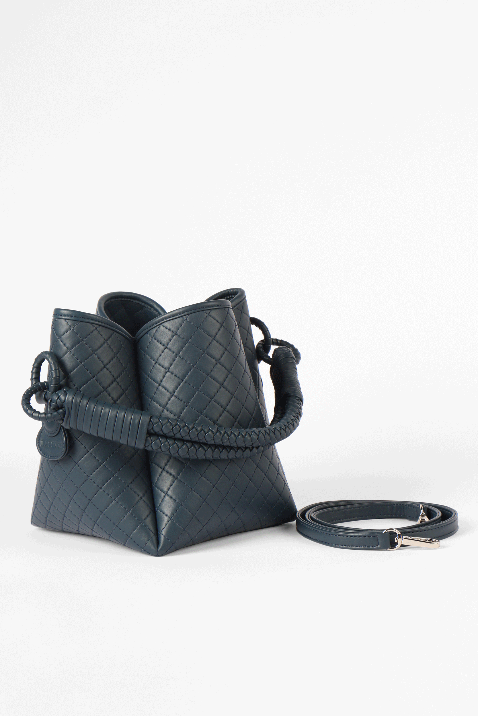 Tulip Bucket Bag, Navy Blue.