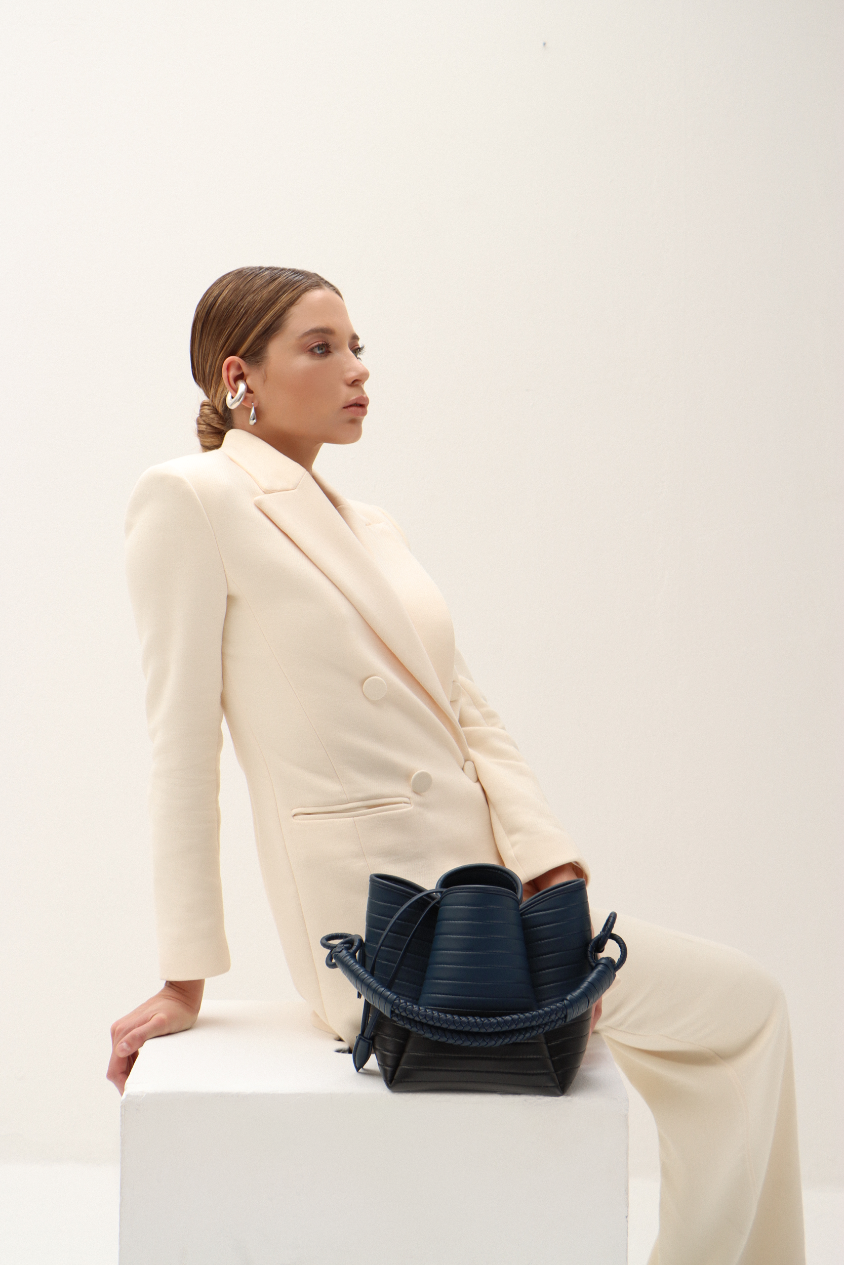 Tulip Oxford Bag, Black & Blue