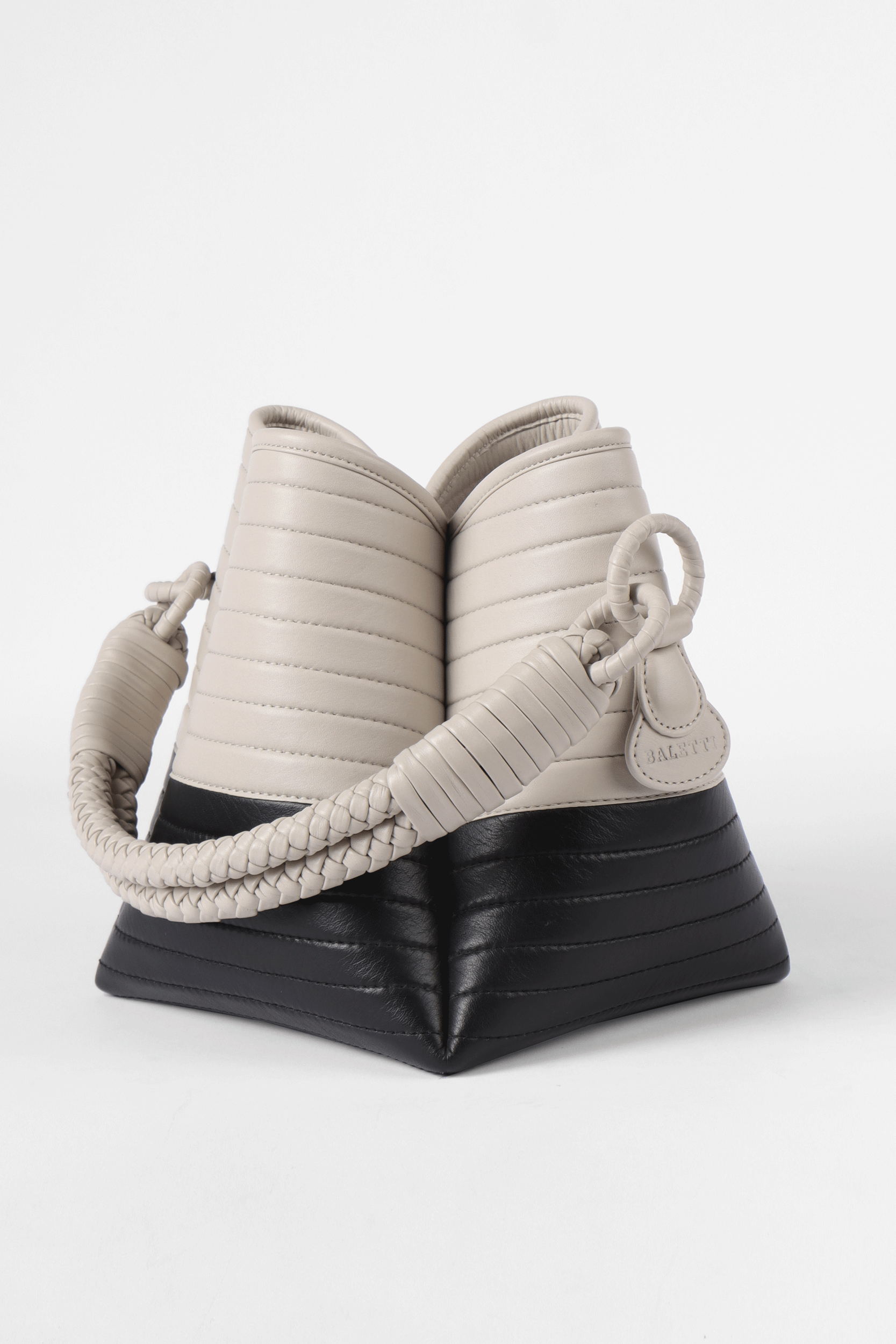 Tulip Oxford Bag, Black & Off-White