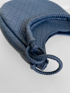Saddle Shoulder Bag, Navy Blue