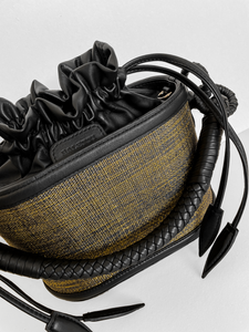 Guinea Basket Bucket, Black & Gold