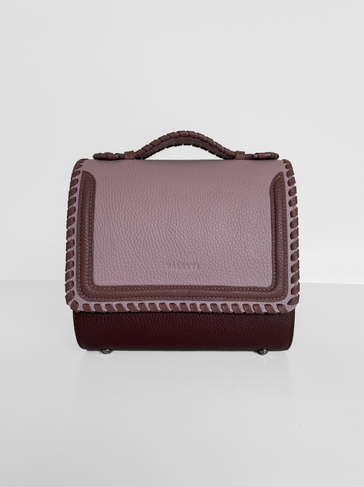 PRE-ORDER Braided Malabar Bag, Pale Pink & Aubergine