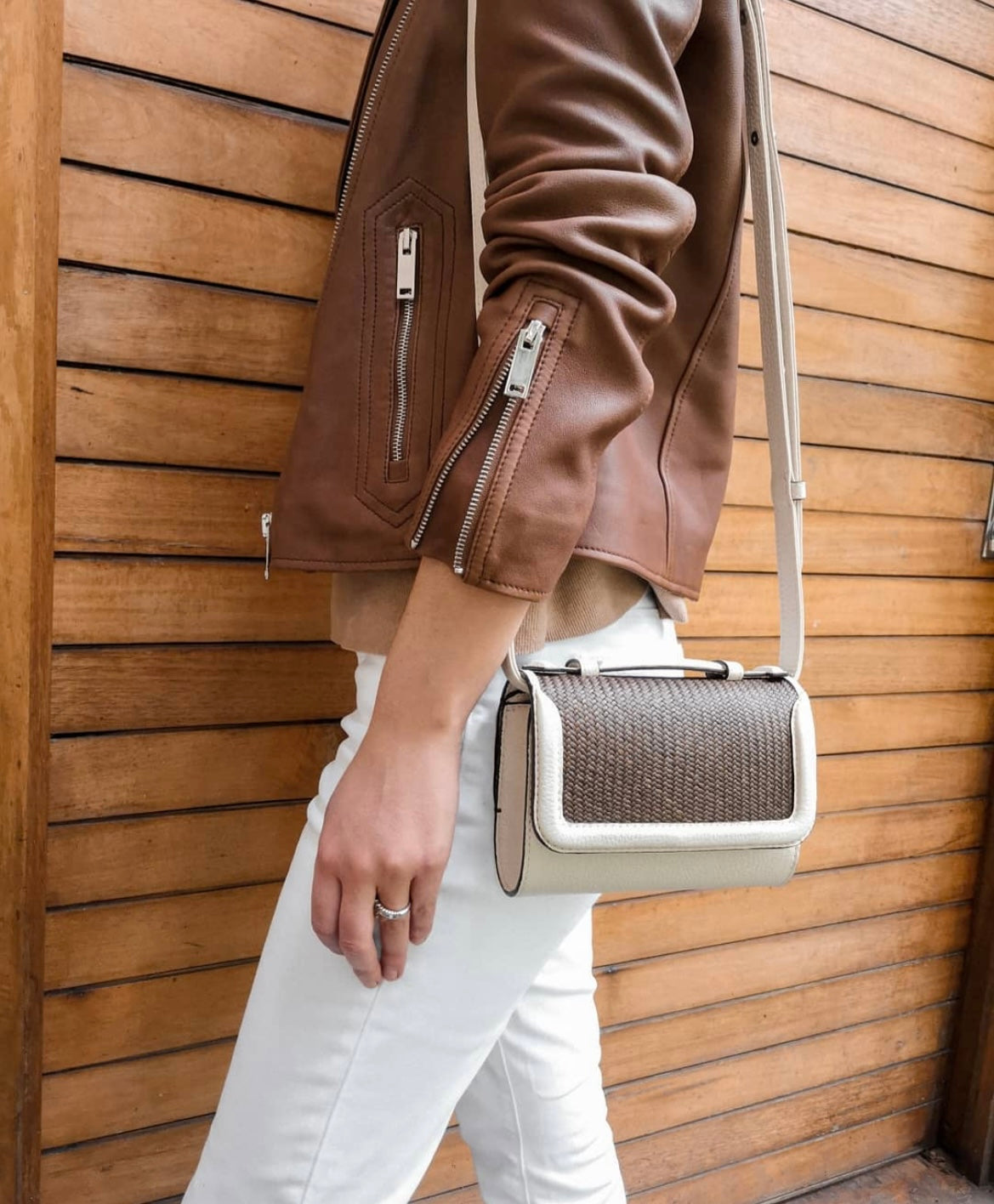Iraca Belt bag - White & Brown