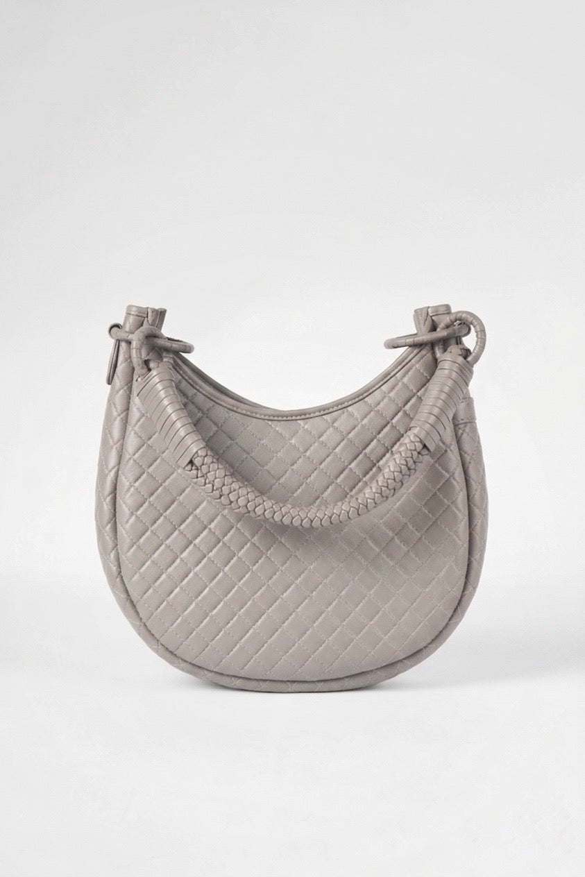 Saddle Shoulder Bag, Marble Gray