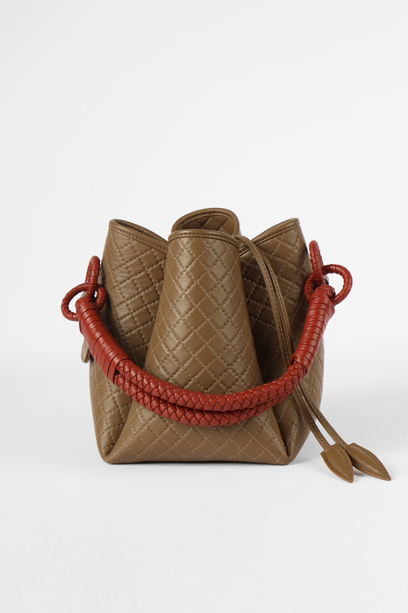 Tulip Bucket Bag, Olive & Brick