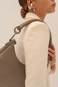 Saddle Shoulder Bag, Taupe