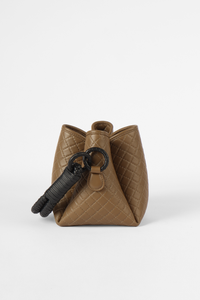 Tulip Mini Bucket Bag, Olive and Black