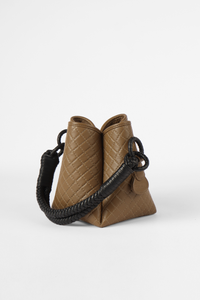 Tulip Mini Bucket Bag, Olive and Black