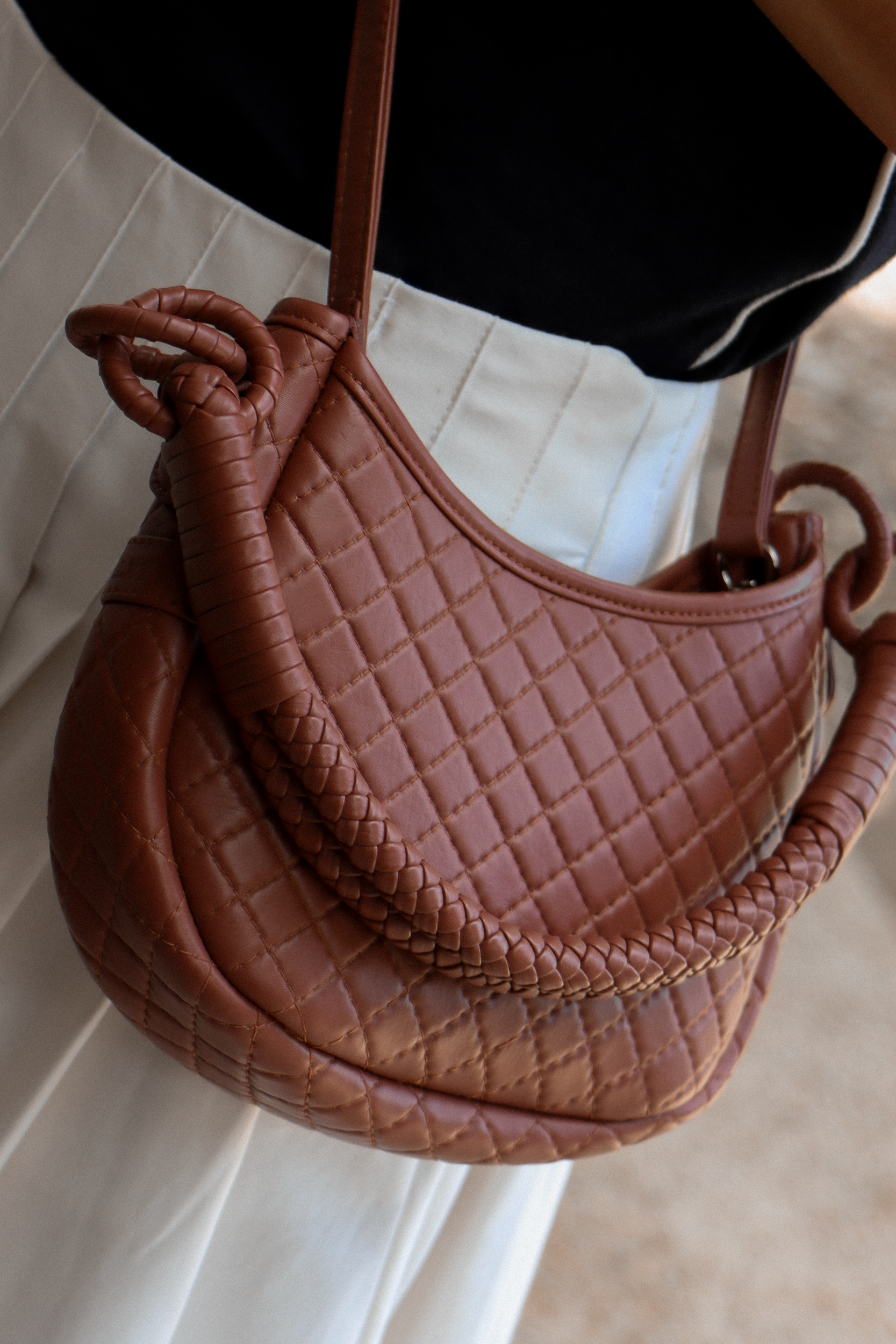 Saddle Mini, Shoulder Bag - Brandy
