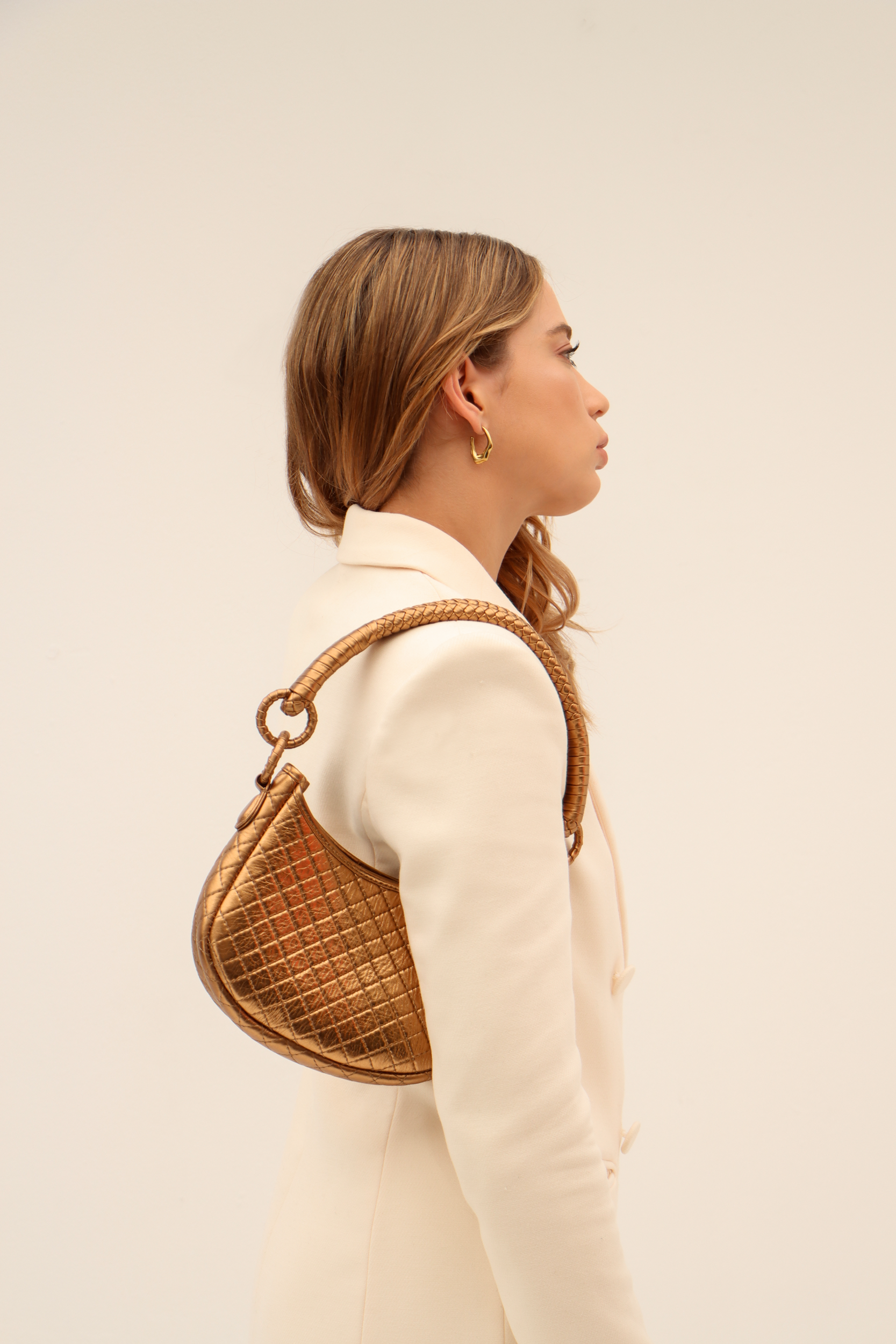 Saddle Mini, Shoulder Bag - Gold