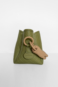 PRE-ORDER Tulip Mini Bucket Bag, Aloe & Cappuccino