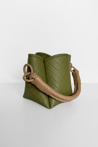 PRE-ORDER Tulip Mini Bucket Bag, Aloe & Cappuccino