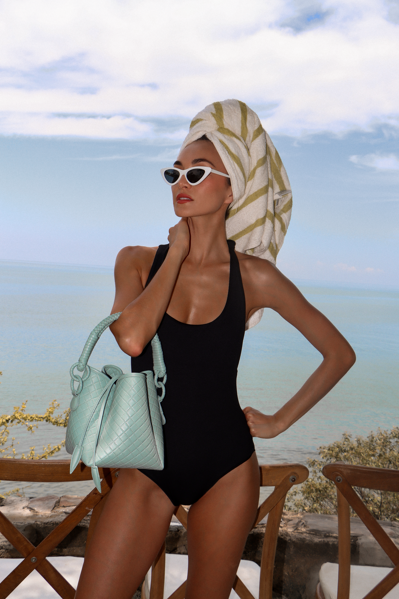 Tulip Bucket Bag, Aqua
