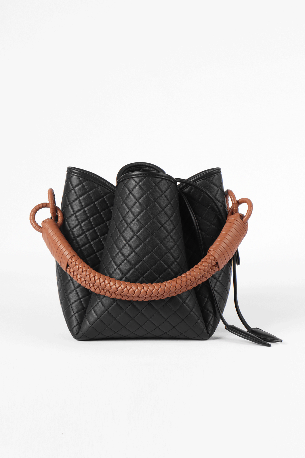 Tulip Bucket Bag, Black & Brandy