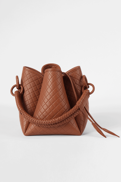 Tulip Bucket Bag, Brandy.