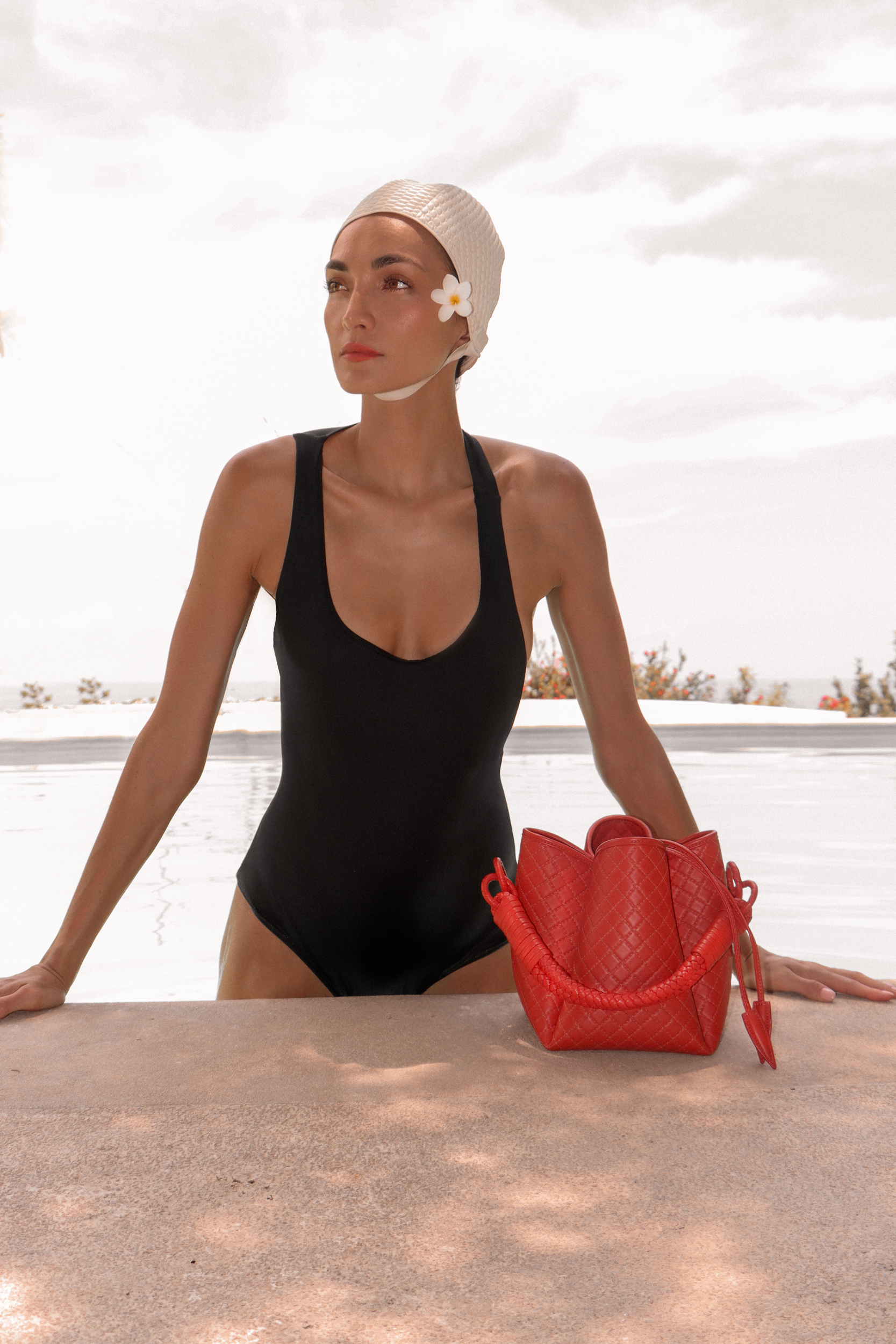 Tulip Bucket Bag, Coral