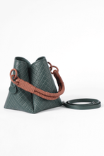 Tulip Bucket Bag, Green & Brandy