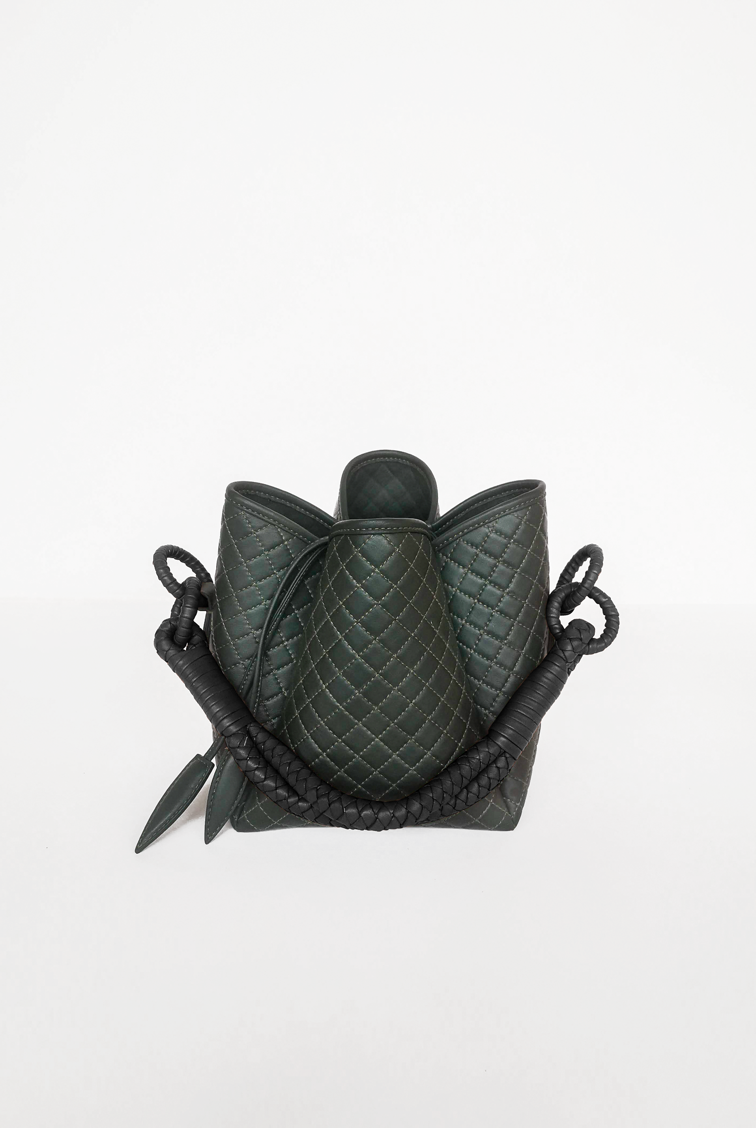 Tulip Mini Bucket Bag, Green & Black