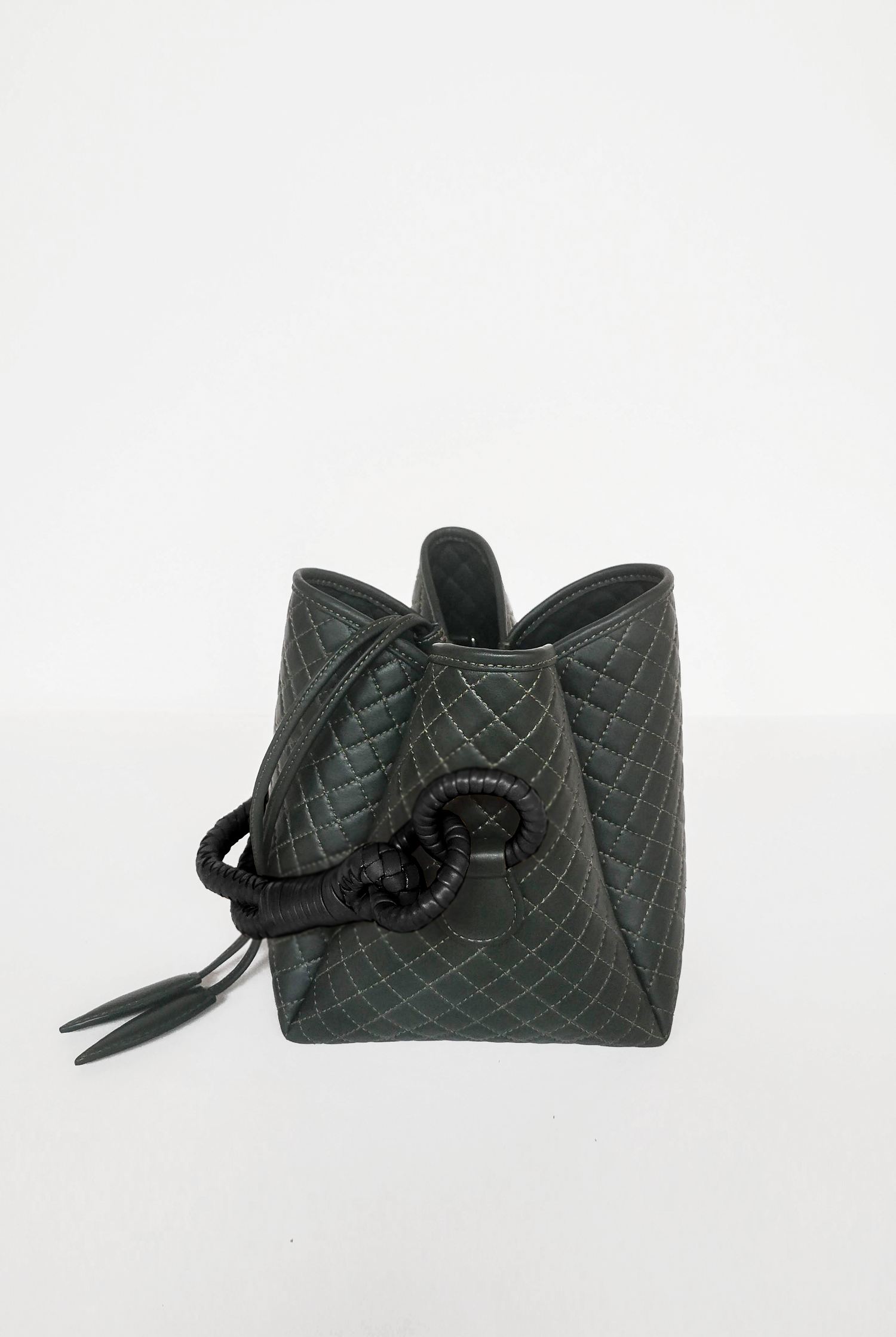 Tulip Mini Bucket Bag, Green & Black