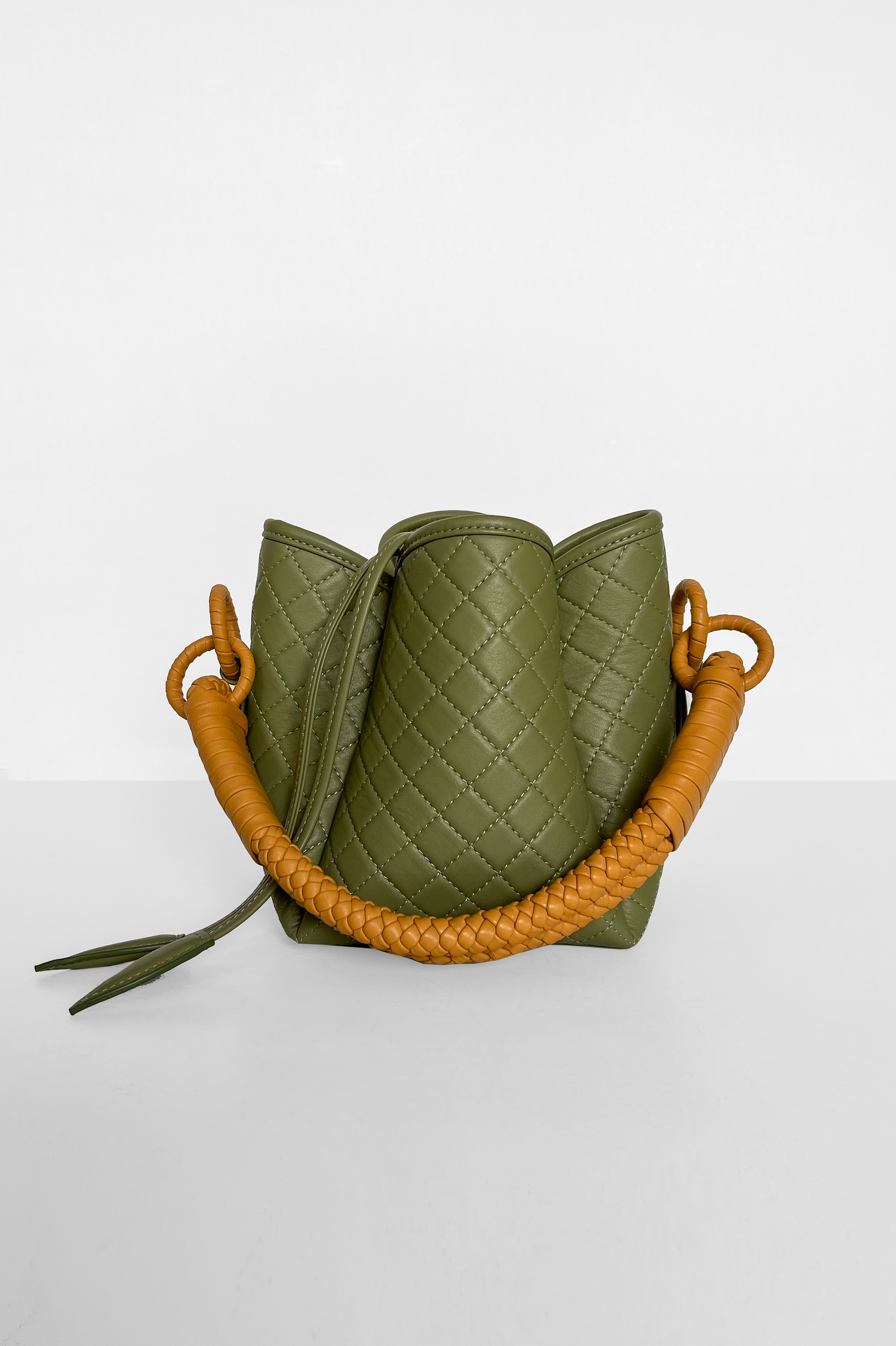 Tulip Mini Bucket Bag, Aloe & Yellow