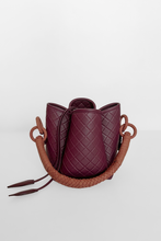 Tulip Mini Bucket Bag, Burgundy & Brandy