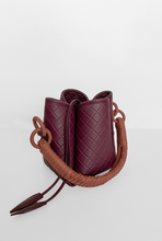 Tulip Mini Bucket Bag, Burgundy & Brandy