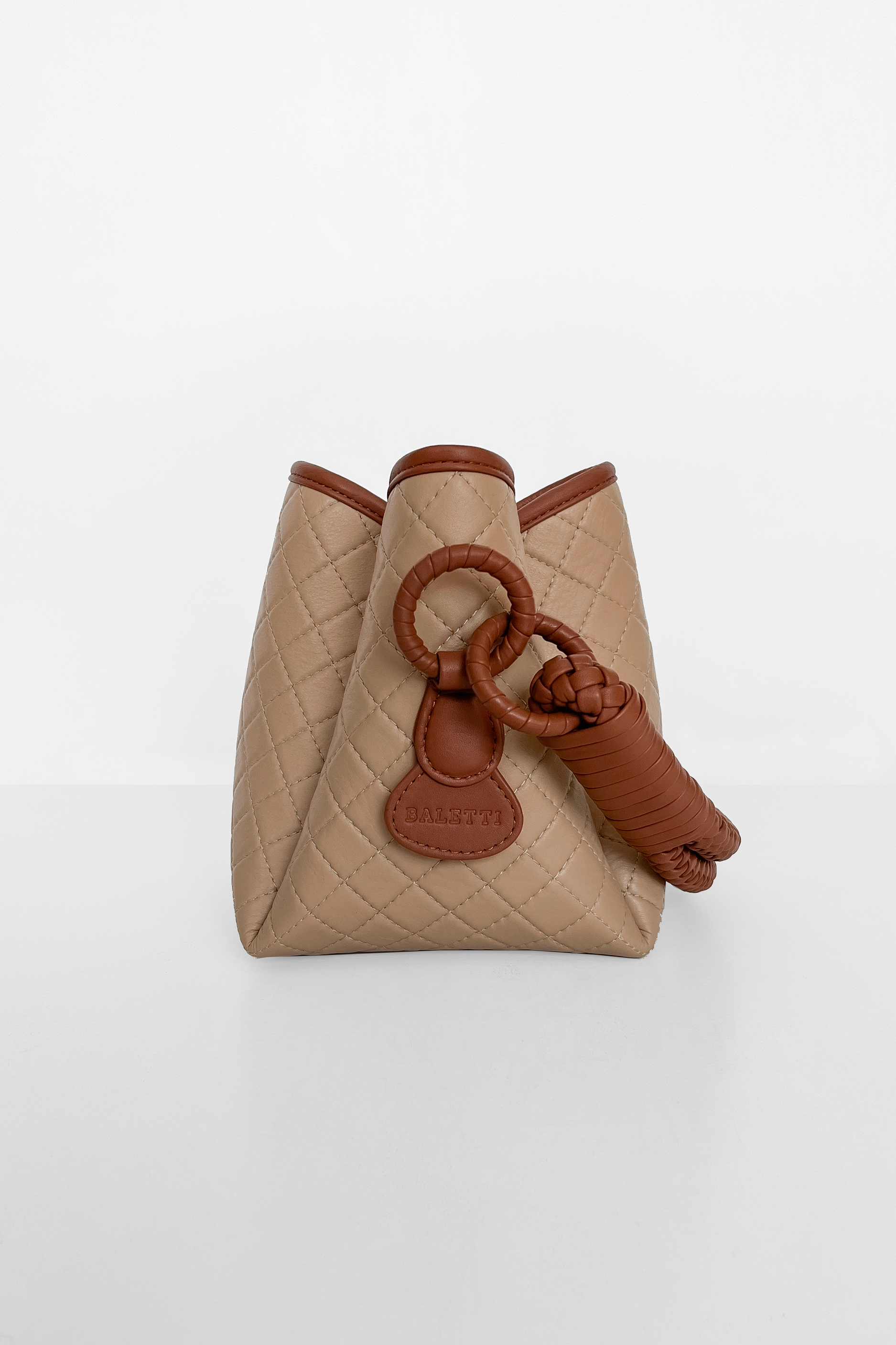 Tulip Mini Bucket Bag, Cappuccino & Brandy