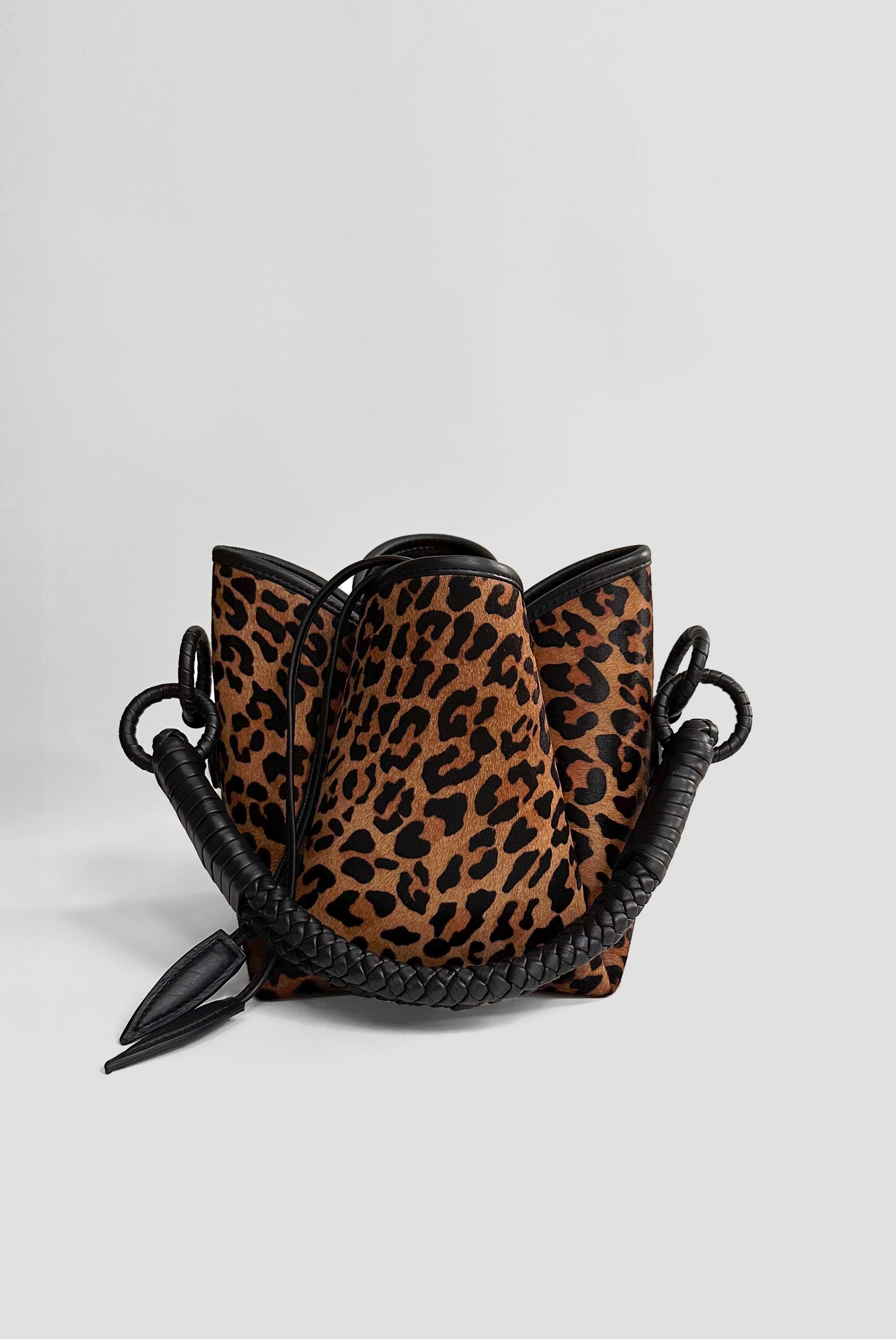 Tulip Mini Bucket Bag, Leopard