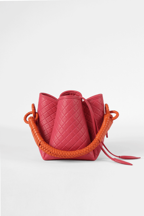 PRE-ORDER Tulip Mini Bucket Bag, Pink & Orange.