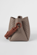 Tulip Mini Bucket Bag, Taupe & Brandy