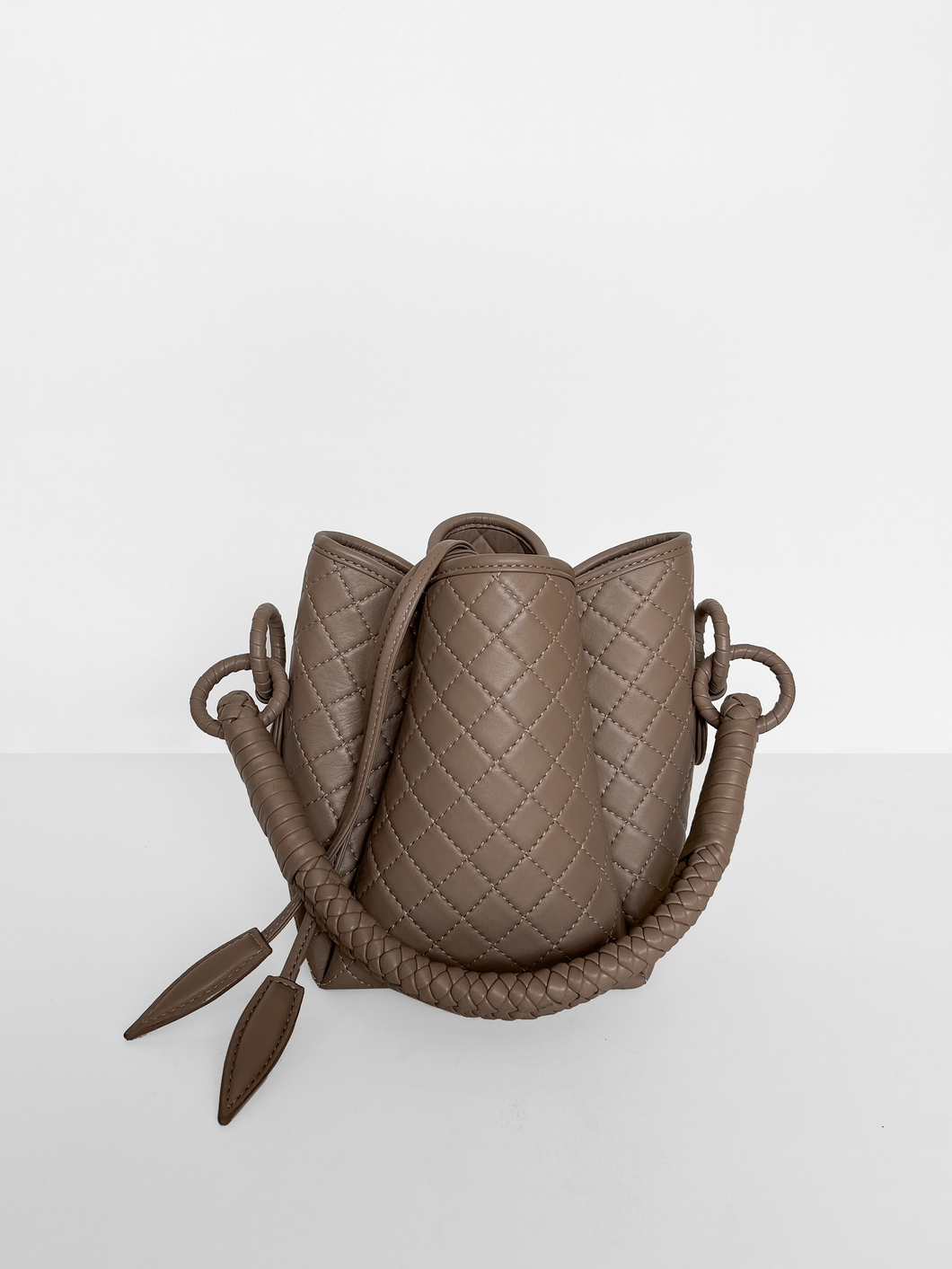 Tulip Mini Bucket Bag, Taupe