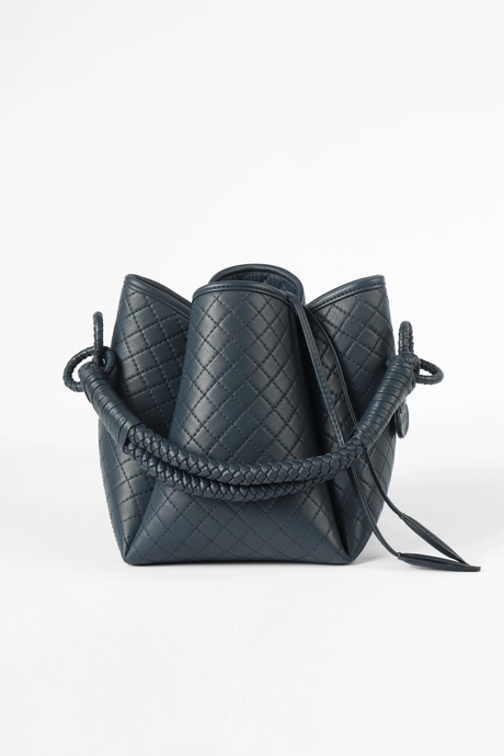 Tulip Bucket Bag, Navy Blue.