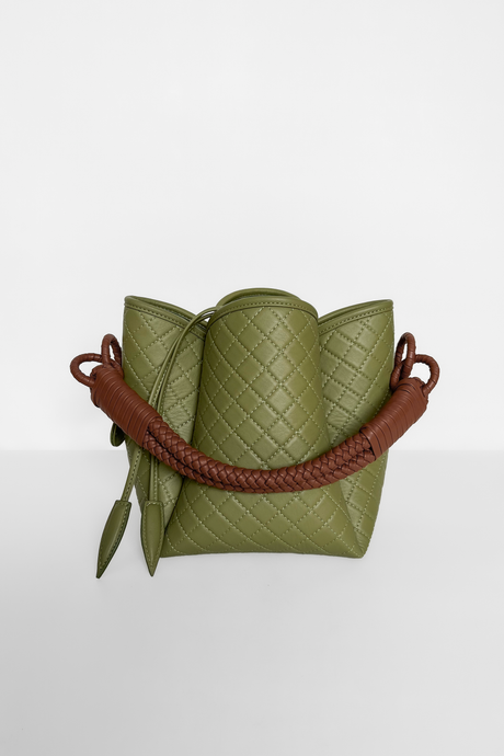 Tulip Bucket Bag, Aloe & Brandy