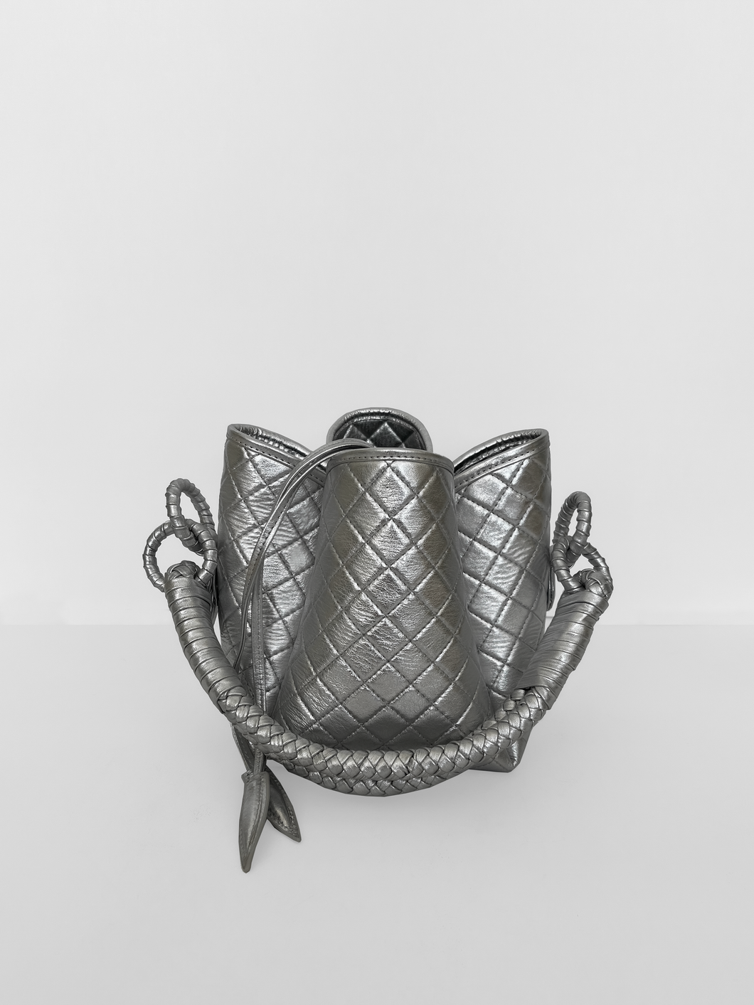 Tulip Mini Bucket Bag, Silver. Limited Edition