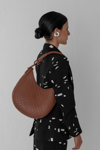 Saddle shoulder bag, hobo,  calf leather luxury designer piece