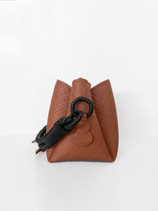 Tulip Mini Bucket Bag, Brandy & Black