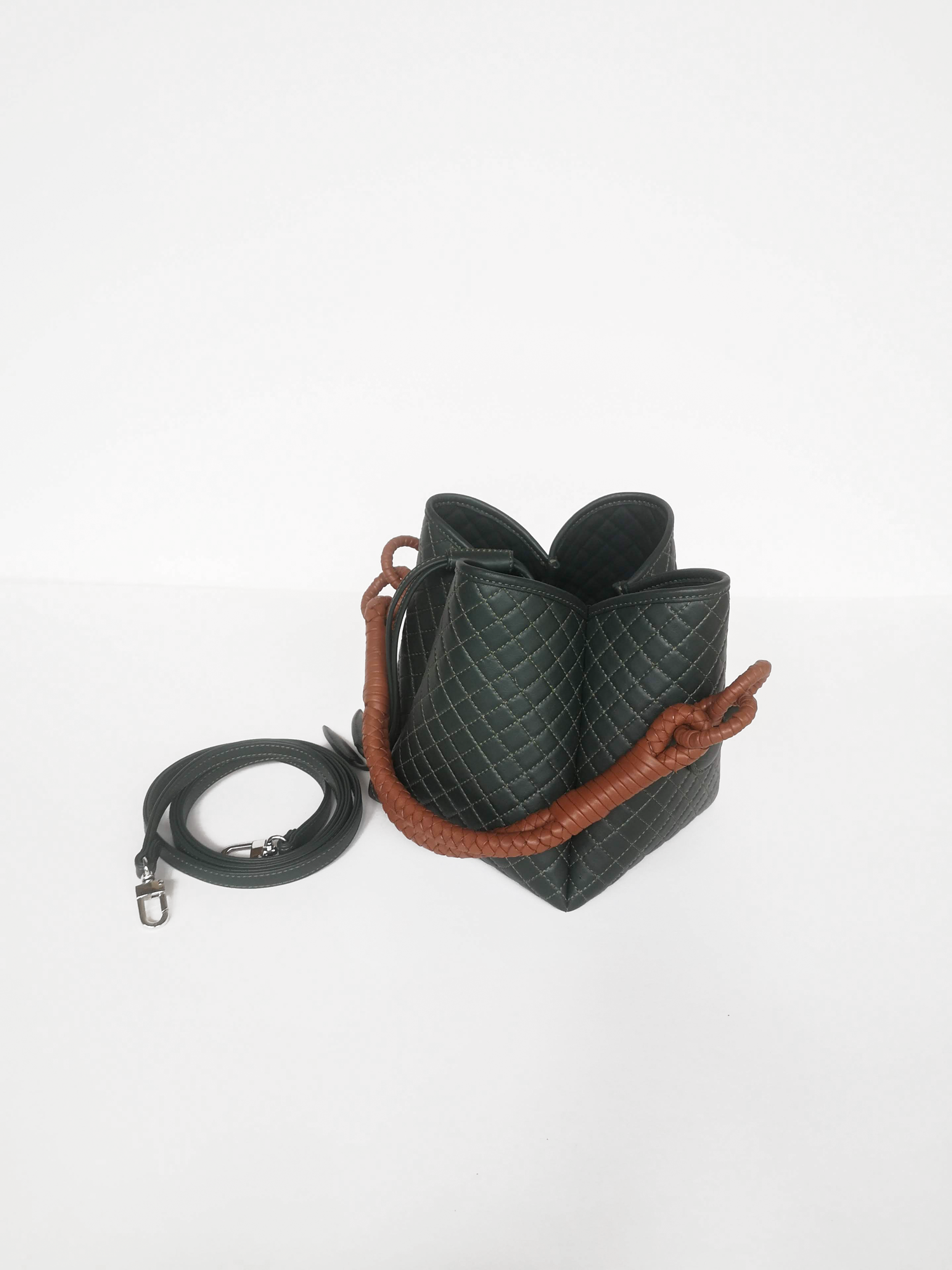 Tulip Mini Bucket Bag, Green & Brandy – BALETTI