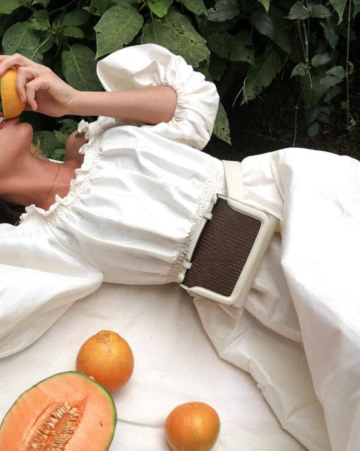 Iraca Belt bag - White & Brown