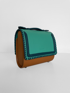 PRE-ORDER Braided Malabar Bag, Emerald & Camel