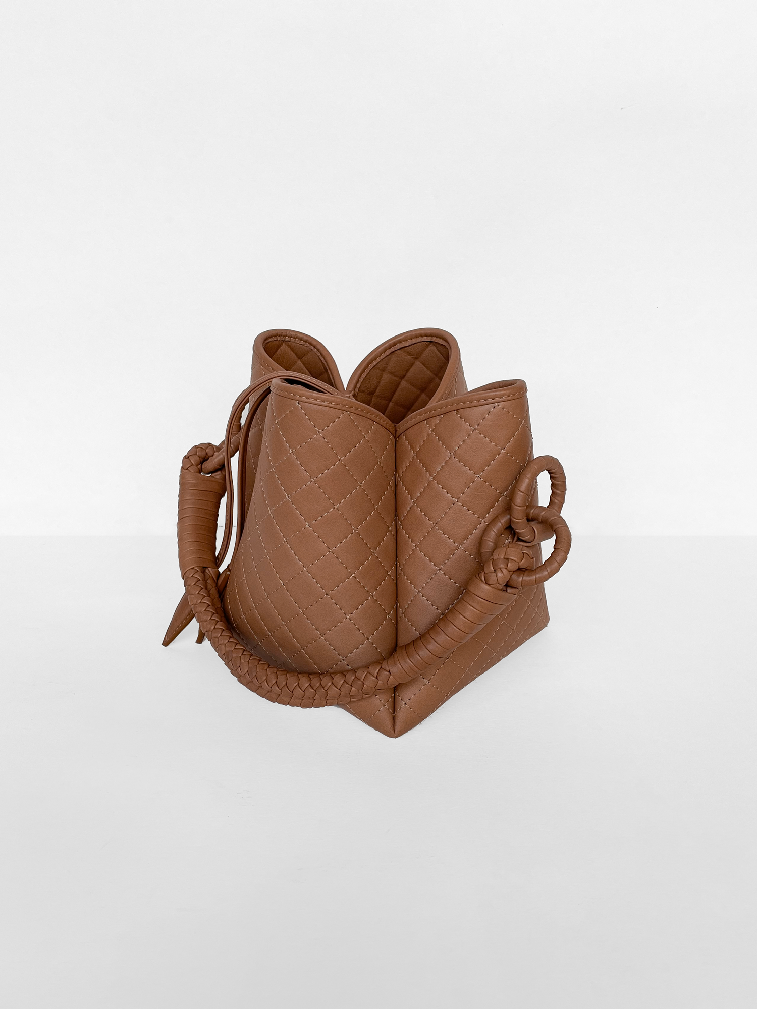 Bottega Veneta - Small Camel Cassette Bucket Crossbody Bag
